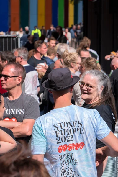 Taraftarlar Amsterdam Daki Rolling Stones Son Konserine Hazırlanıyor Hollanda 2022 — Stok fotoğraf