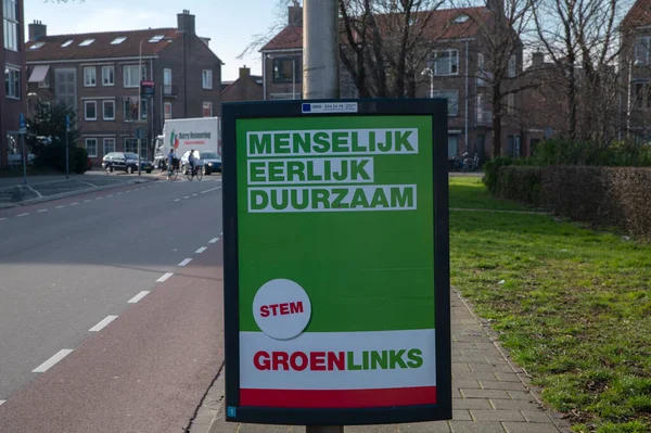 Volební Billboard Groenlinks Diemen Nizozemsko 2022 — Stock fotografie