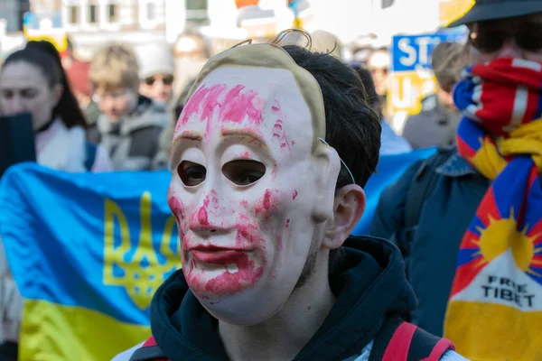 Panneau Affichage Pax Poetin Naar Den Haag Amsterdam Pays Bas — Photo