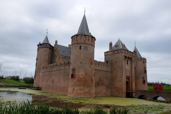 Side View Muiderslot Castle Muiden Netherlands 2021 — Stok fotoğraf