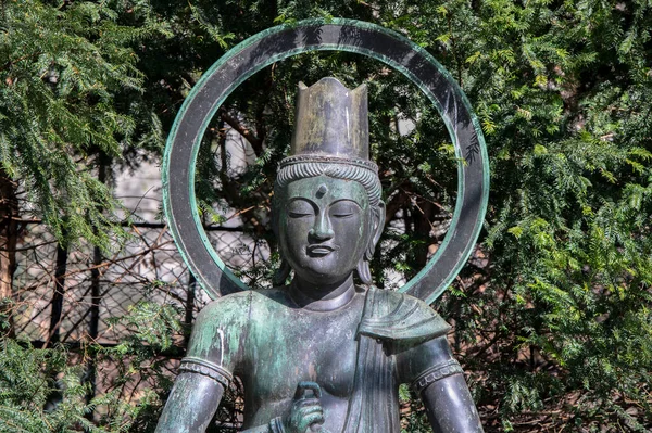 Estátua Bodhisattva Jizo Bosatsu Jardim Japonês Jardim Zoológico Artis Amsterdã — Fotografia de Stock