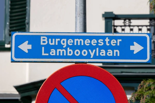 Utcajelzés Burgemeester Lambooylaan Hilversum Hollandia 2022 — Stock Fotó