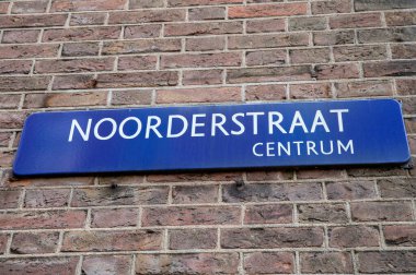 Amsterdam 'da Sokak İşareti Noorderstraat Hollanda 22-4-2022