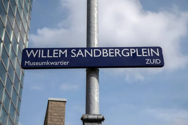 Street Sign Willem Sandbergplein Амстердамі 2022 — стокове фото