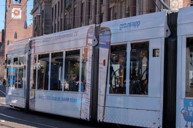Tema Tramvayı Amsterdam 'daki Gappie Uygulaması Hollanda 19-3-2022