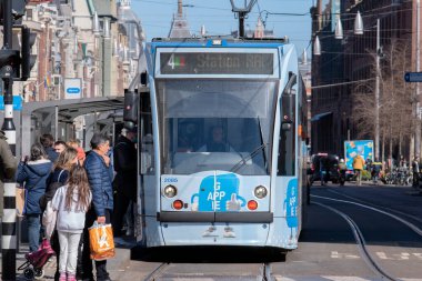Tema Tramvayı Amsterdam 'daki Gappie Uygulaması Hollanda 19-3-2022