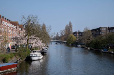 Amsterdam 'daki Gerard Revebrug Köprüsünden Görüntü Hollanda 24-3-2022