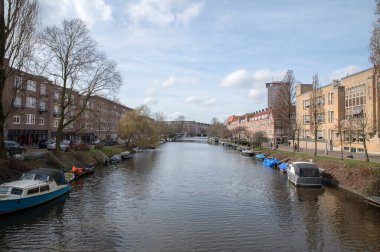 Amsterdam 'daki Han Van Zomerenbrug Köprüsünden Görüntü Hollanda 12-3-2022
