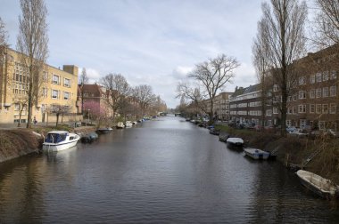 Amsterdam 'daki Han Van Zomerenbrug Köprüsünden Görüntü Hollanda 12-3-2022