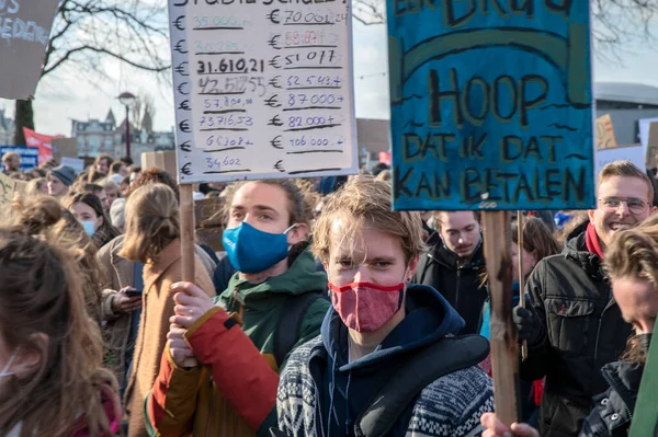 Amsterdam Daki Niet Mijn Schuld Gösterisinde Ağız Şapkalı Mza Atan — Stok fotoğraf