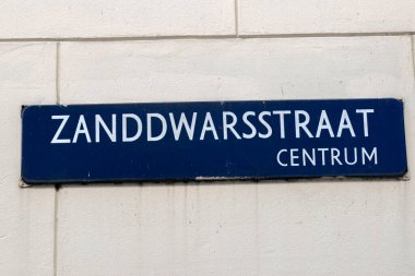 Amsterdam 'da Sokak İşareti Zanddwarsstraat Hollanda 23-6-2022