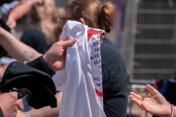 Vendendo Camisetas Último Três Concertos Dos Rolling Stones Amsterdã Holanda — Fotografia de Stock