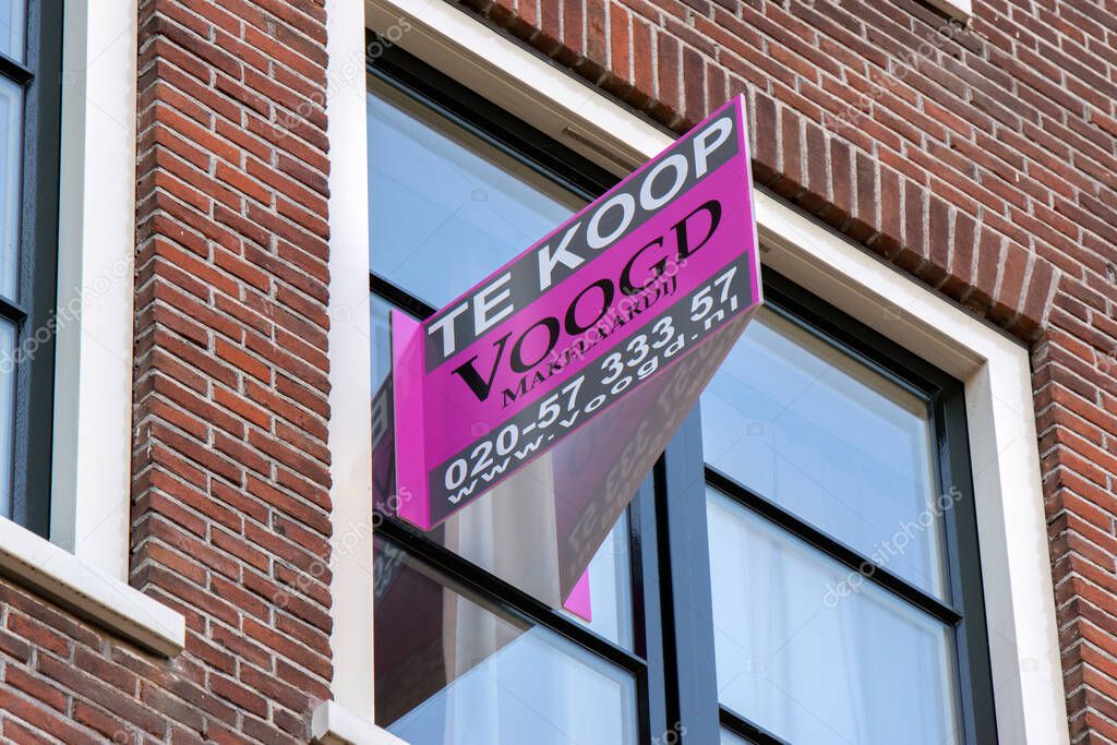 Billboard Makelaardij Voogd House For Sale At Amsterdam The Netherlands 23-6-2022