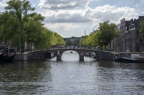 View Dirk Van Nimwegenbrug Bridge Amstel River Amsterdam Netherlands 2022 — Stok fotoğraf
