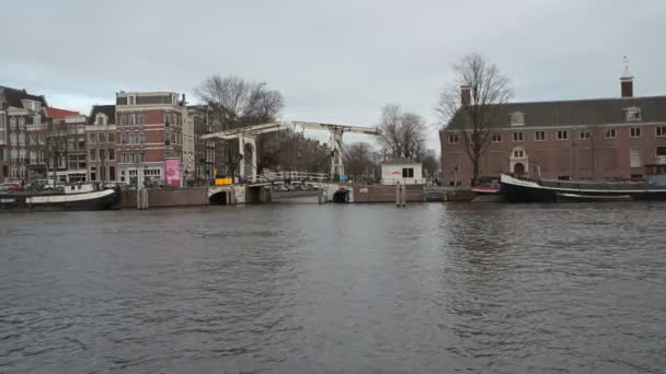 Walter Suskindbrug Bridge Amsterdam Nederländerna 2022 — Stockvideo
