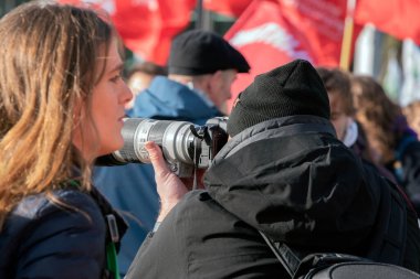 Photographer At Work At The Niet Mijn Schuld Demonstration At Amsterdam The Netherlands 5-2-2022