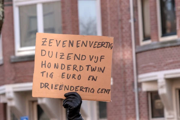 Billboard Study Debt Student Niet Mijn Schuld Demonstration Amsterdam Netherlands — Fotografia de Stock