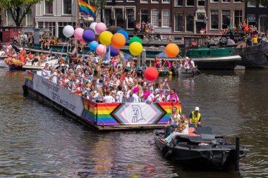 Antoni Van Leeuwenhoek Boat At The Gaypride Canal Parade With Boats At Amsterdam The Netherlands 6-8-2022