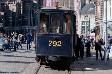 Backside An Old Vintage Tram At Amsterdam The Netherlands 19-3-2022