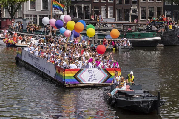 Мбаппе Ван Ливенхук Лодка Канале Гайпрайд Лодками Амстердаме Нидерланды 2022 — стоковое фото