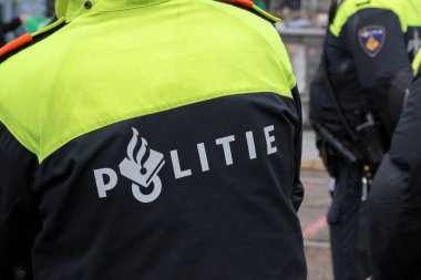 Backside Policemen At Amsterdam The Netherlands 12-10-2019
