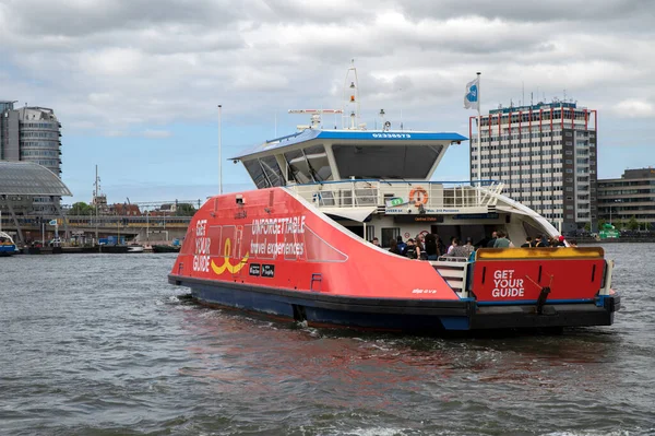 Πίσω Θέμα Ferry Get Your Guide Amsterdam Ολλανδία 2022 — Φωτογραφία Αρχείου