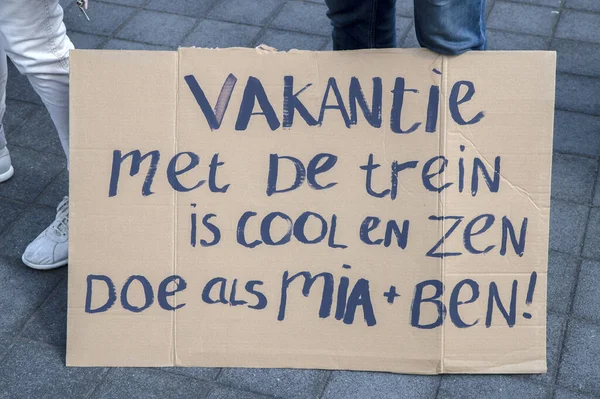Billboard Demonstration Rebellion Extinction Schiphol Airport Netherlands 2022 — Stok fotoğraf