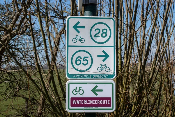 Billboard Bicycle Route Abcoude Netherlands 2022 — Stock fotografie