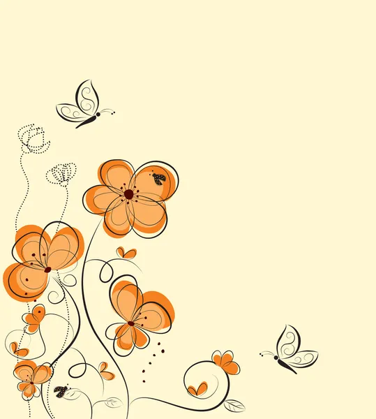 Retro çiçek arka plan