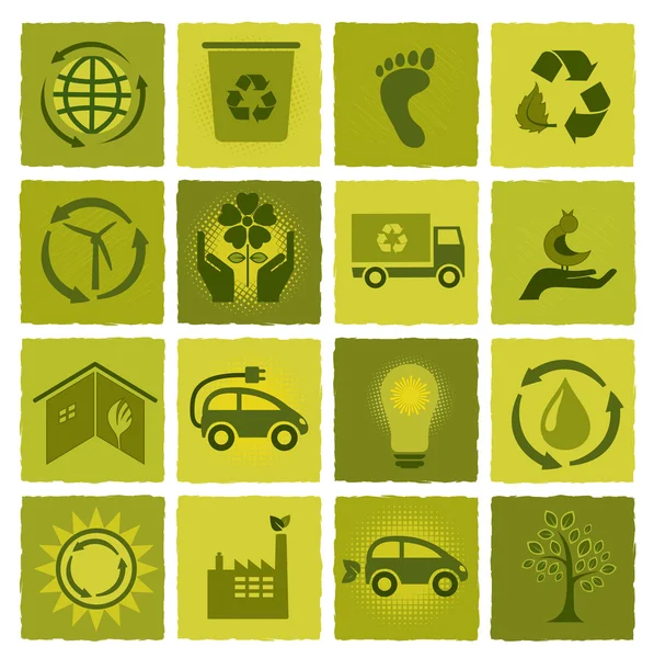 16 yeşil simge kümesi