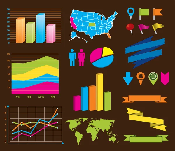 Informações elementos de design gráfico —  Vetores de Stock