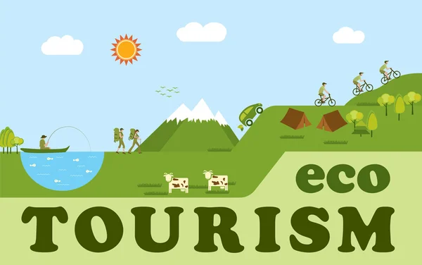 Eco turismo — Vetor de Stock