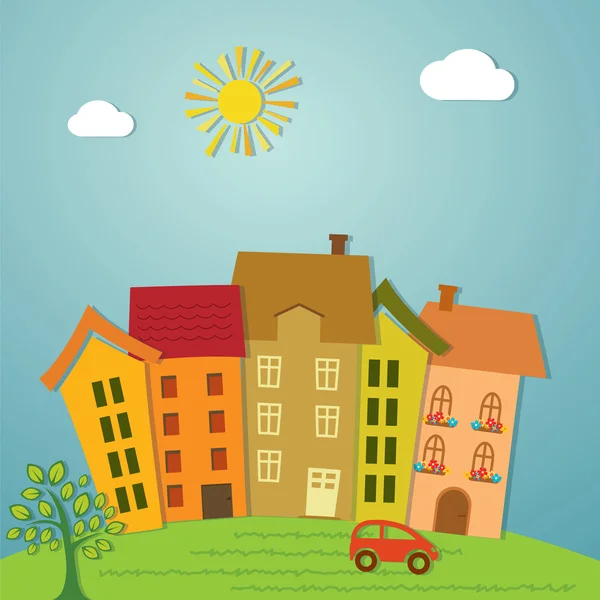 Şehrin renkli resimde