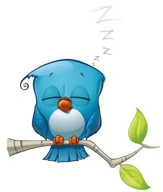 Tweeter Blue Bird Sleeping clipart