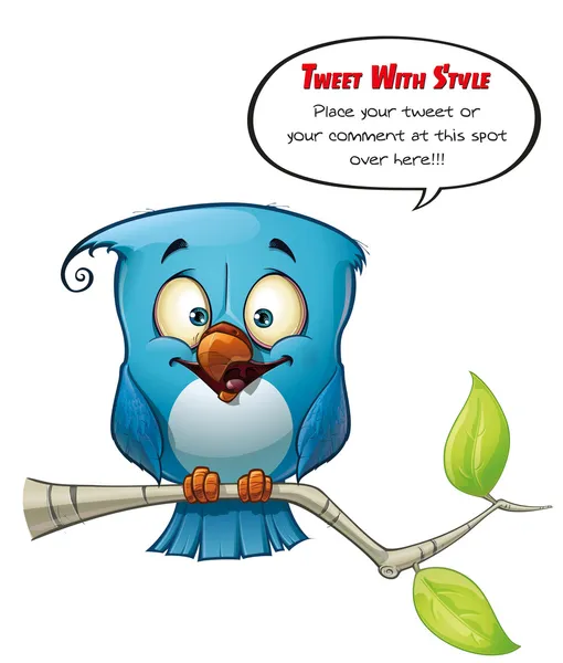Tweeter Pássaro azul feliz — Fotografia de Stock
