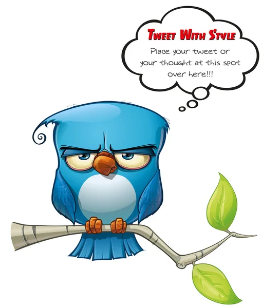 Tweeter Blue Bird piatto — Foto Stock