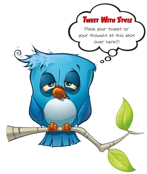 Tweeter Blue Bird Hangover — Stock Photo, Image