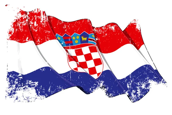 Grunge Bandera de Croacia — Foto de Stock