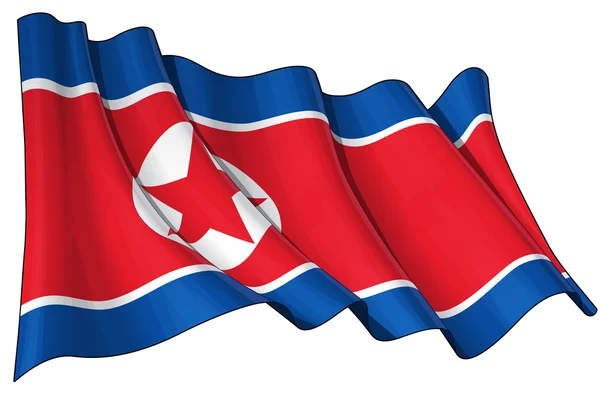 Nordkoreas flagga grange — Stockfoto