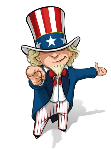 Uncle Sam 'I Want You' Presenting — Stock Photo, Image