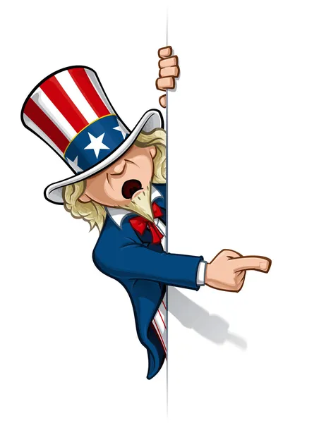 Uncle Sam Pointing at a Banner — Stock Photo, Image