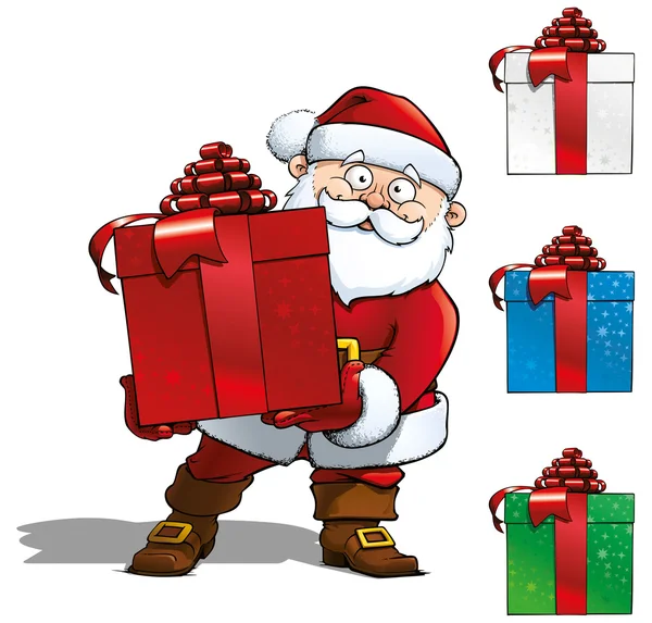 Santa Holding a Big Gift — Stock Photo, Image