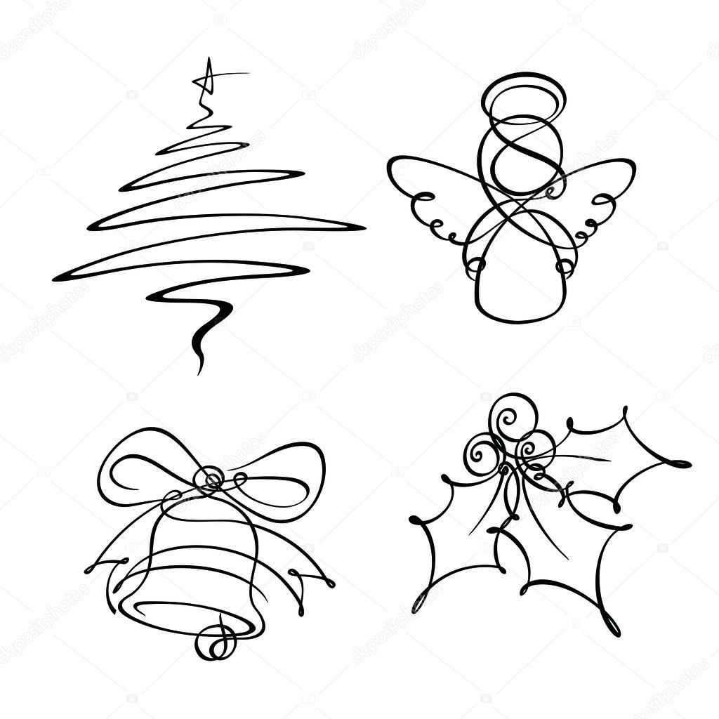 Dibujo lineal navidad imágenes de stock de arte vectorial | Depositphotos Dibujo lineal navidad imágenes de stock de arte vectorial | Depositphotos