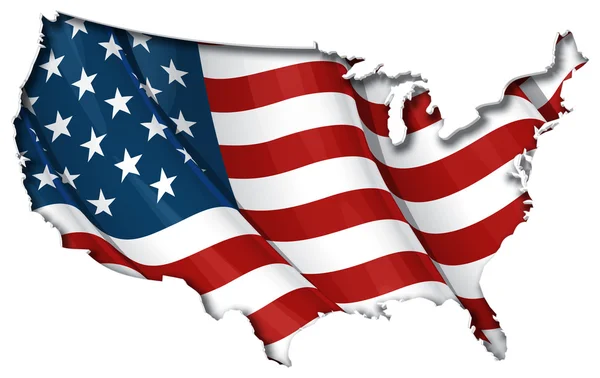 Mapa de la Bandera de Estados Unidos Sombra Interior — Archivo Imágenes Vectoriales