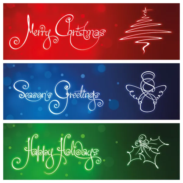 Trois bannières de Noël — Image vectorielle