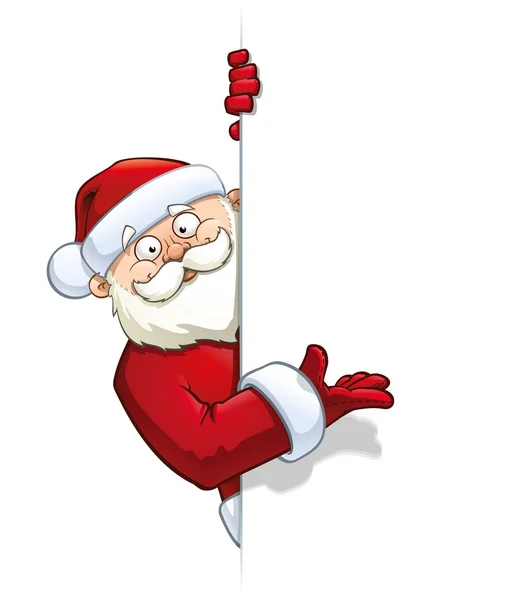 Santa Pointing at a Label — Stock Vector