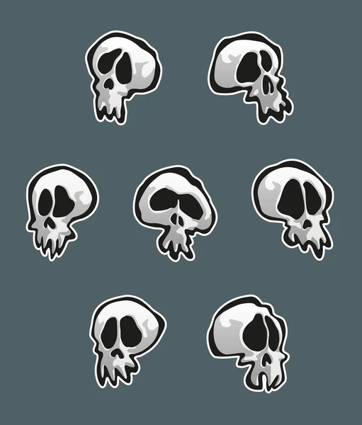 Sept crânes — Image vectorielle