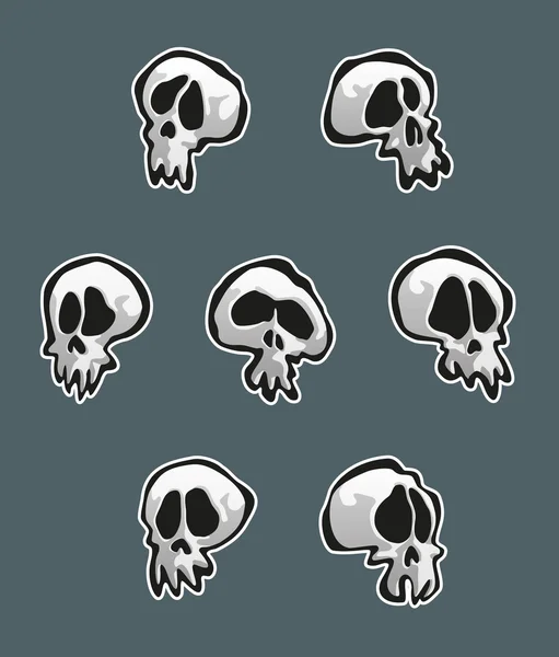 Siete calaveras — Vector de stock