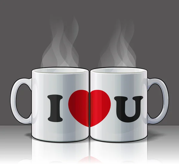 Je t'aime Mugs — Image vectorielle