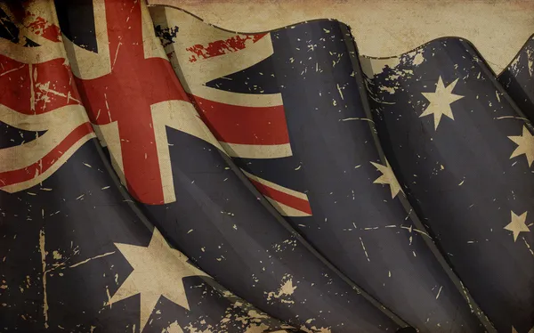 澳大利亚国旗旧纸 — 图库照片